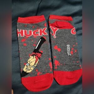 Chucky Ankle Socks - Red & Gray